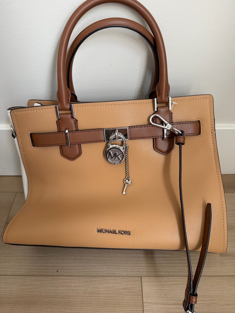 Michael Kors Two-Tone Tan & Brown Leather Satchel